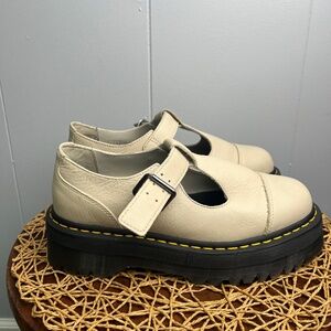 Dr. Martens Bethan Pisa Leather Platform Mary Jane Shoes Size US 8